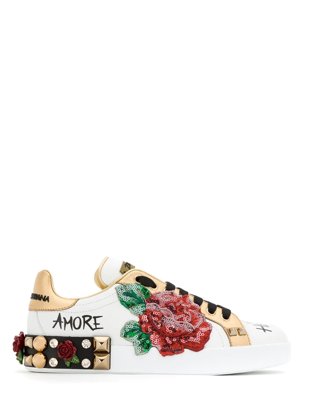 Portofino rose patch sneakers - 1