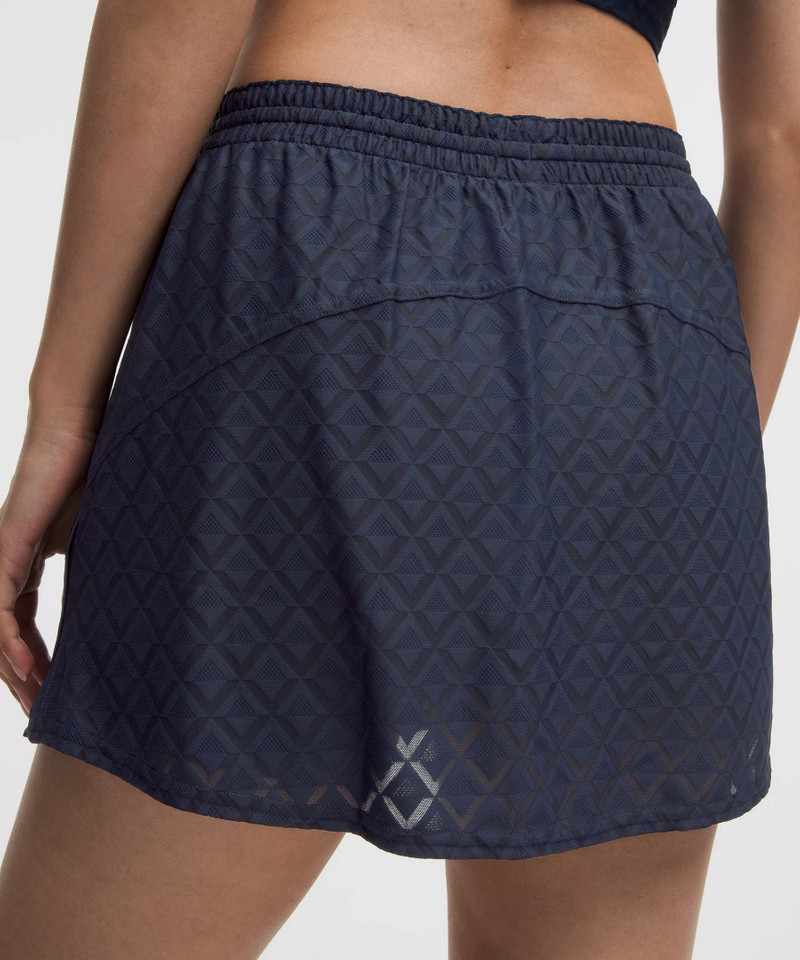Textured Mesh High-Rise Tennis Skirt 7