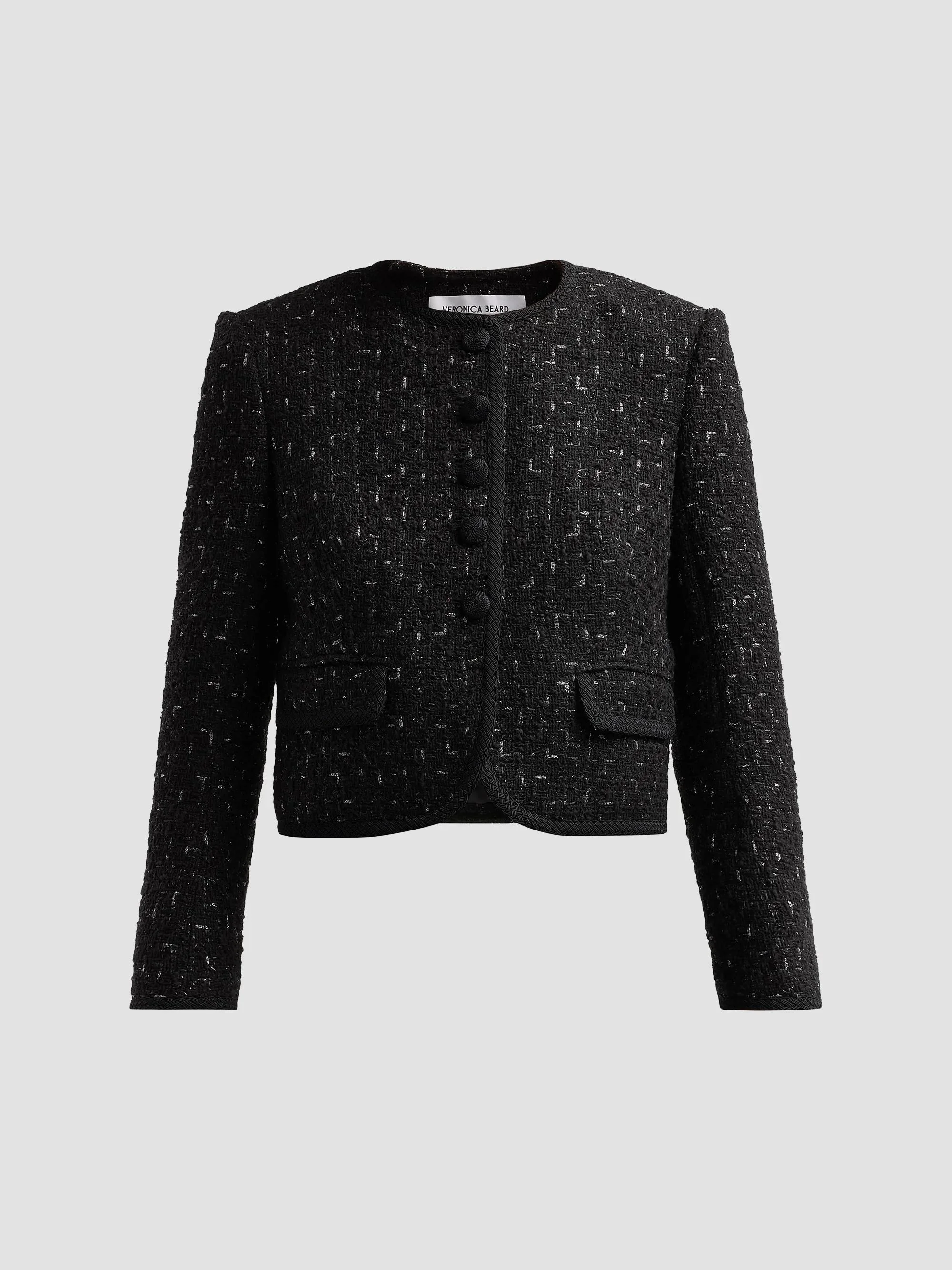 Women's Fendric Tweed Jacket - Black Gunmetal - 1