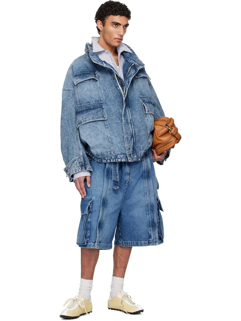 HED MAYNER Blue Flap Pocket Denim Jacket outlook