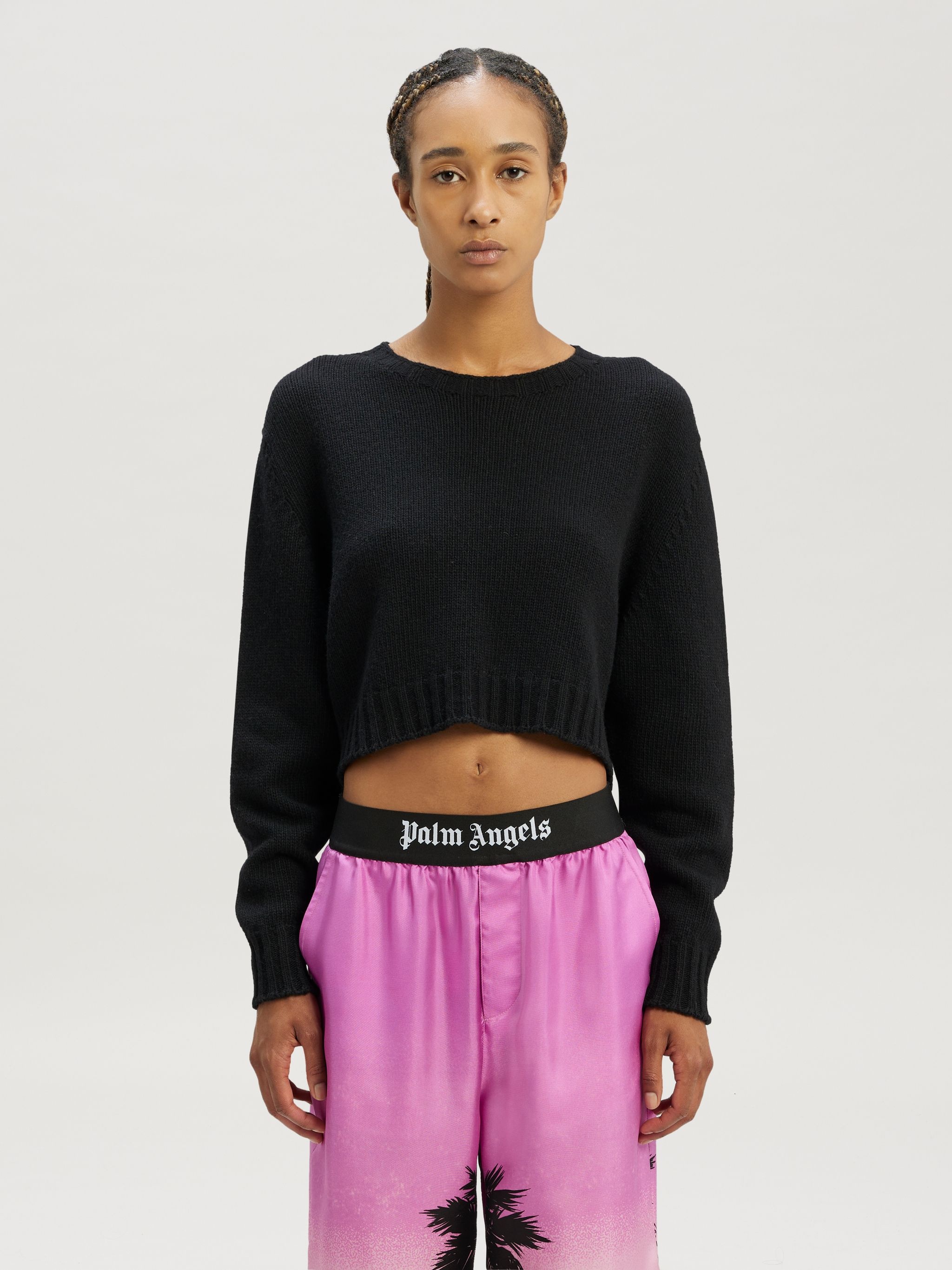Curved Logo Cropped Sweater - 3