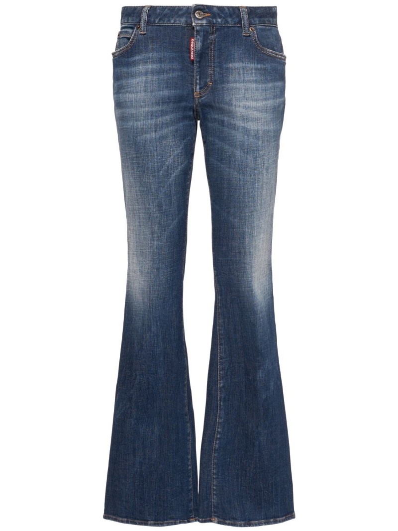 Medium waist denim flared jeans - 1