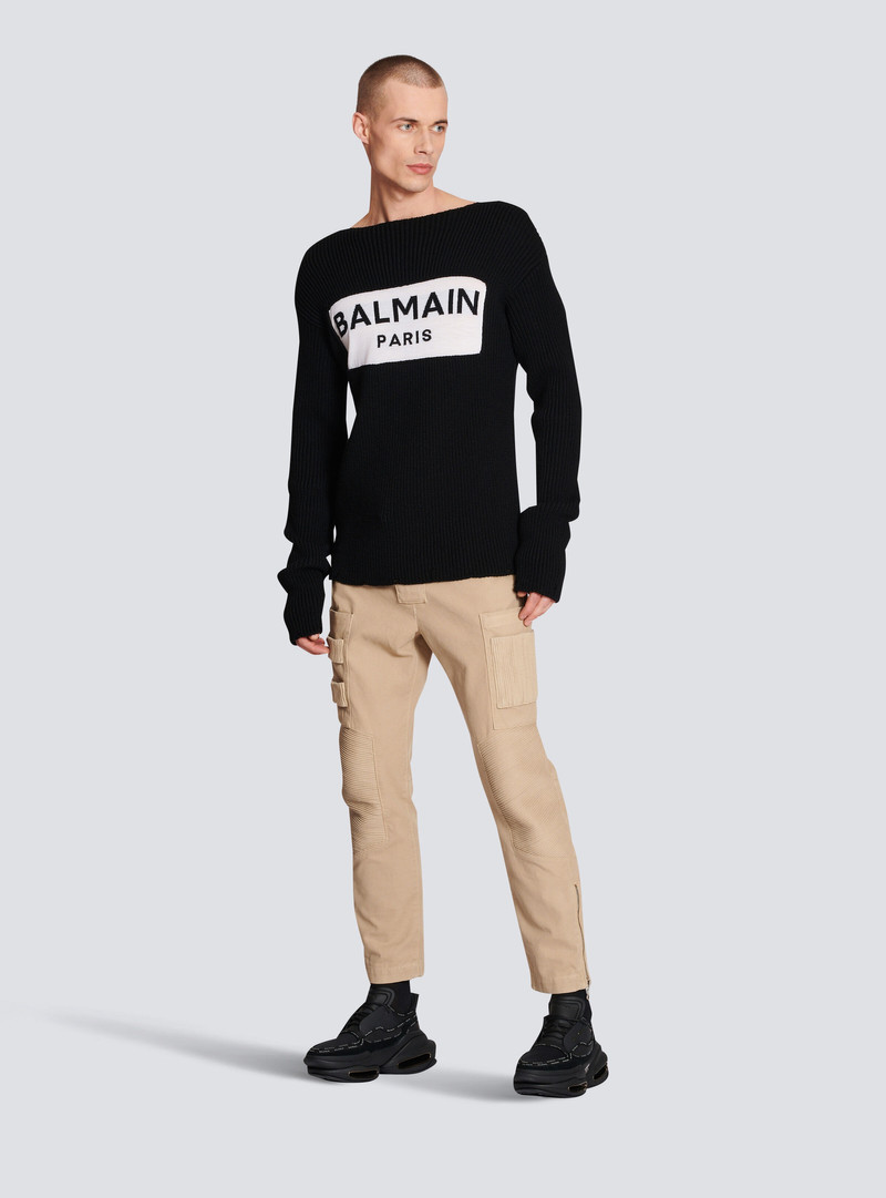 Balmain Wool jumper with Balmain Paris logo outlook