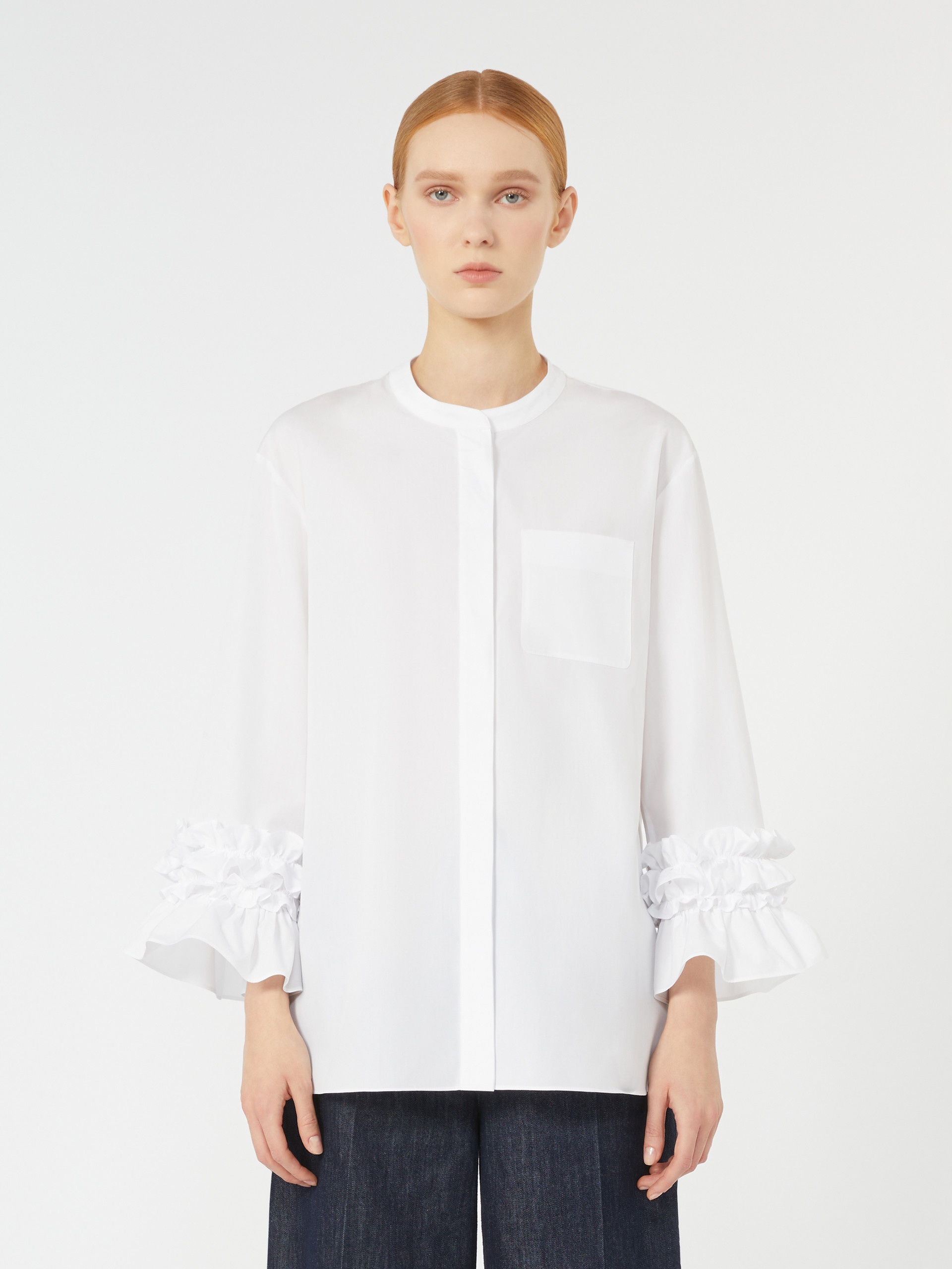 FAVOLA Flared washed poplin shirt - 3