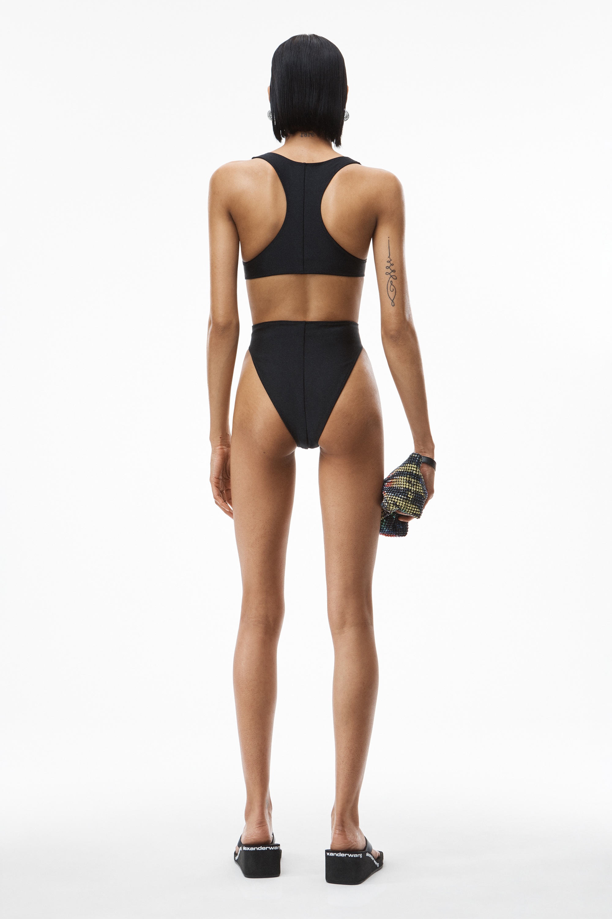 CRYSTAL LOGO SWIMSUIT IN ACTIVE STRETCH - 5