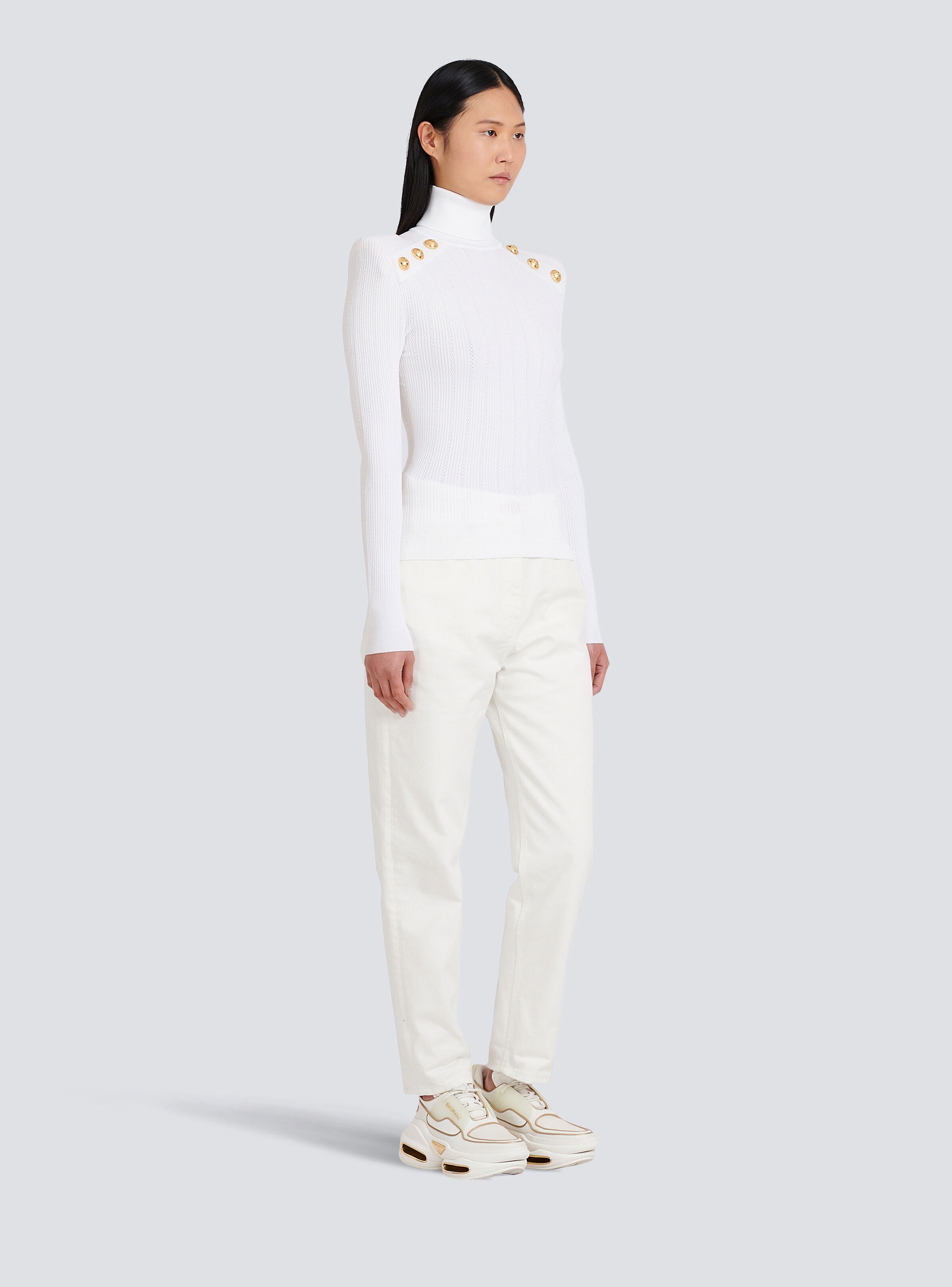 Knit sweater with gold-tone buttons - 5