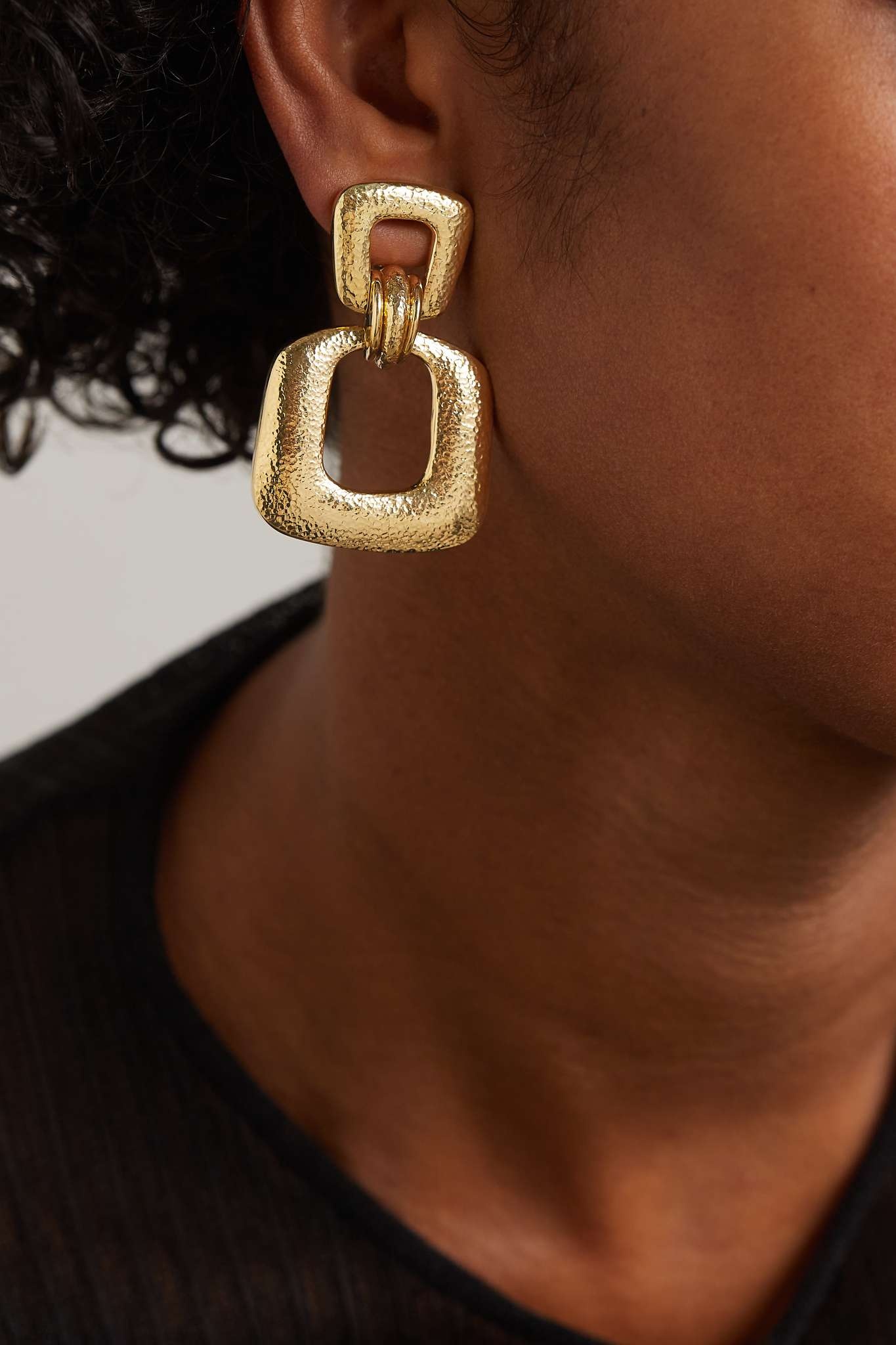 Retro Hoop 18-karat gold clip earrings - 2