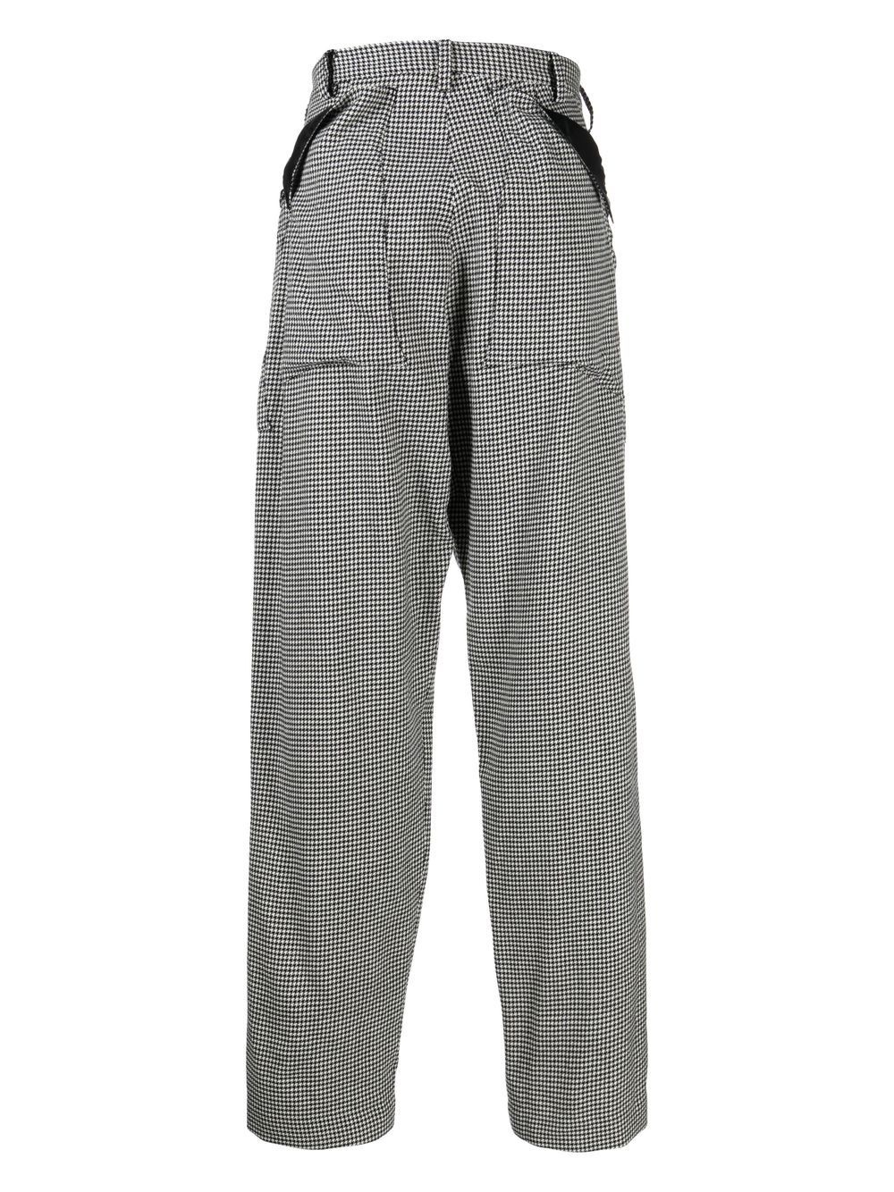 houndstooth wide tapered trousers - 2