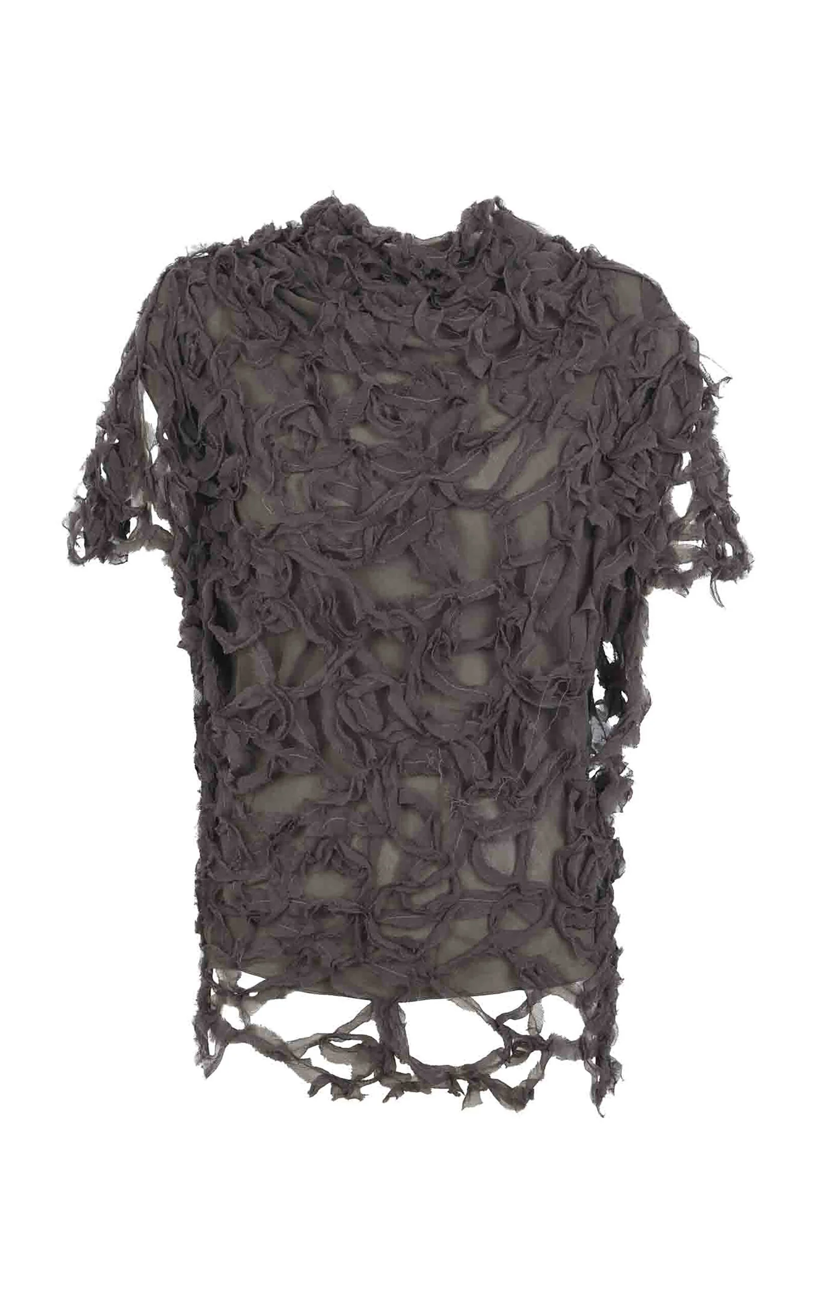Embull Embroidered Silk Top dark grey - 1