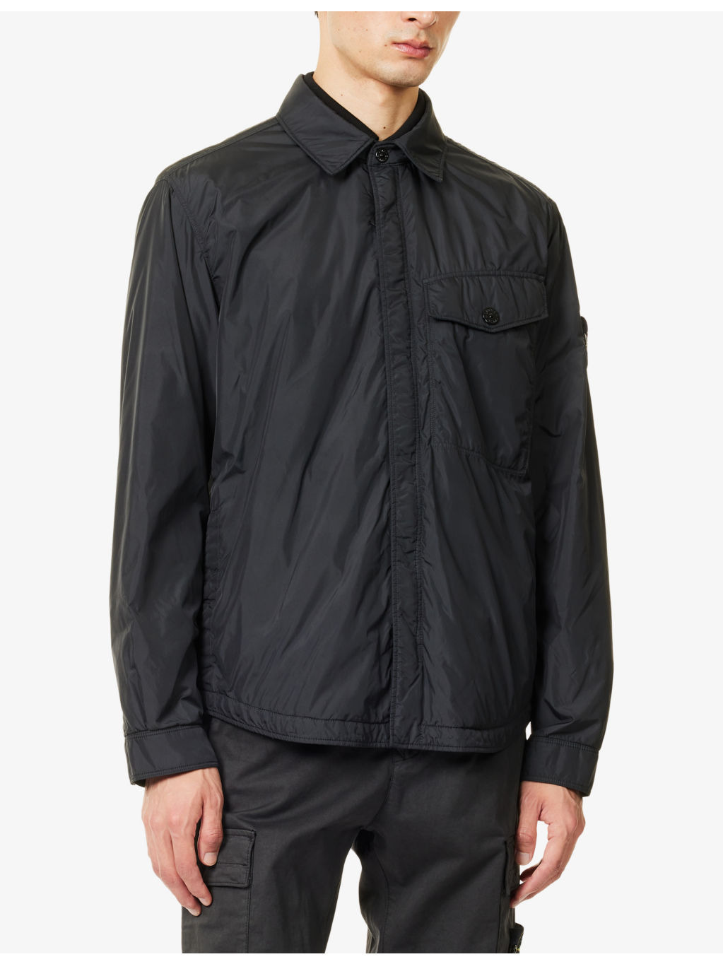 Crinkle Slanted-Pocket Shell Jacket - 3