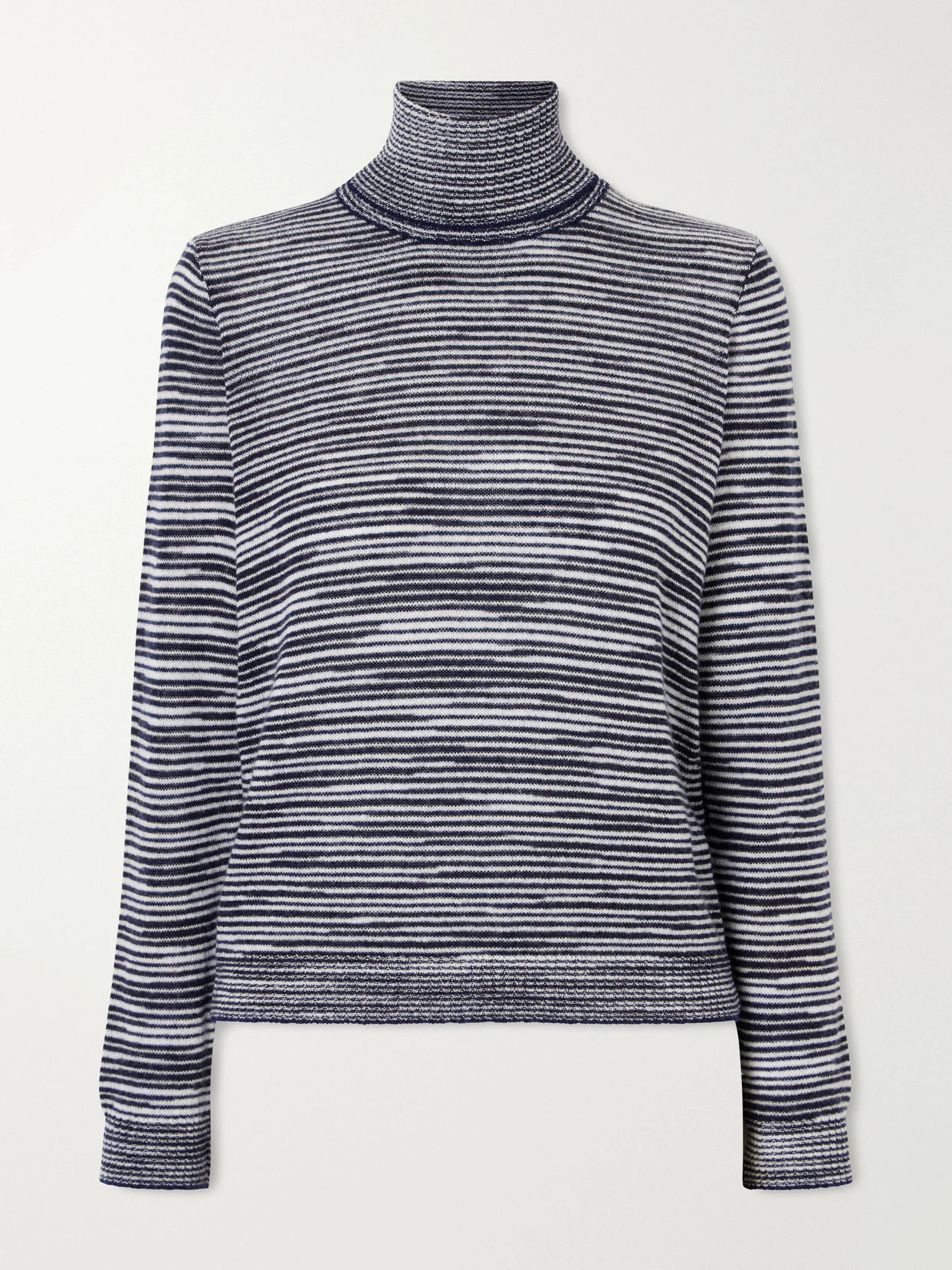 Striped Cashmere And Wool-blend Turtleneck Sweater - 1
