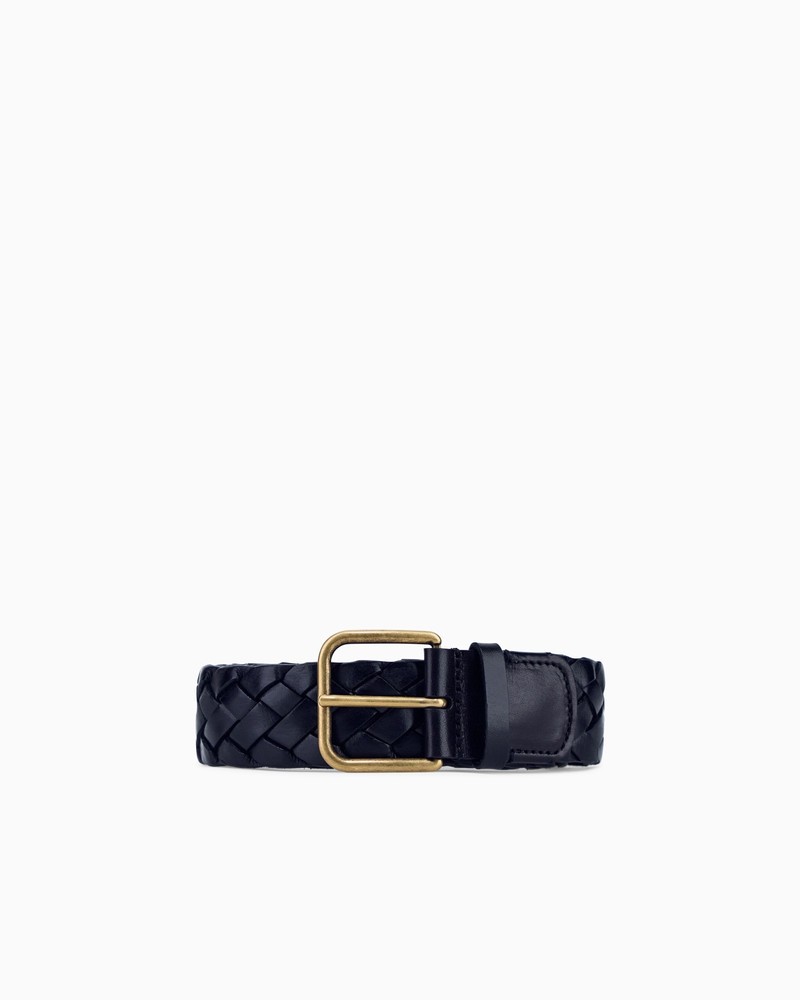 TONGUE BELT IN WOVEN LEATHER 1