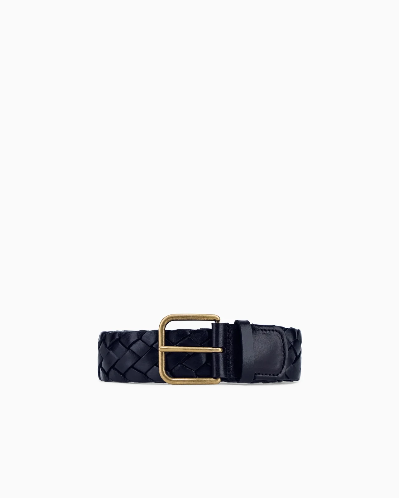 TONGUE BELT IN WOVEN LEATHER - 1