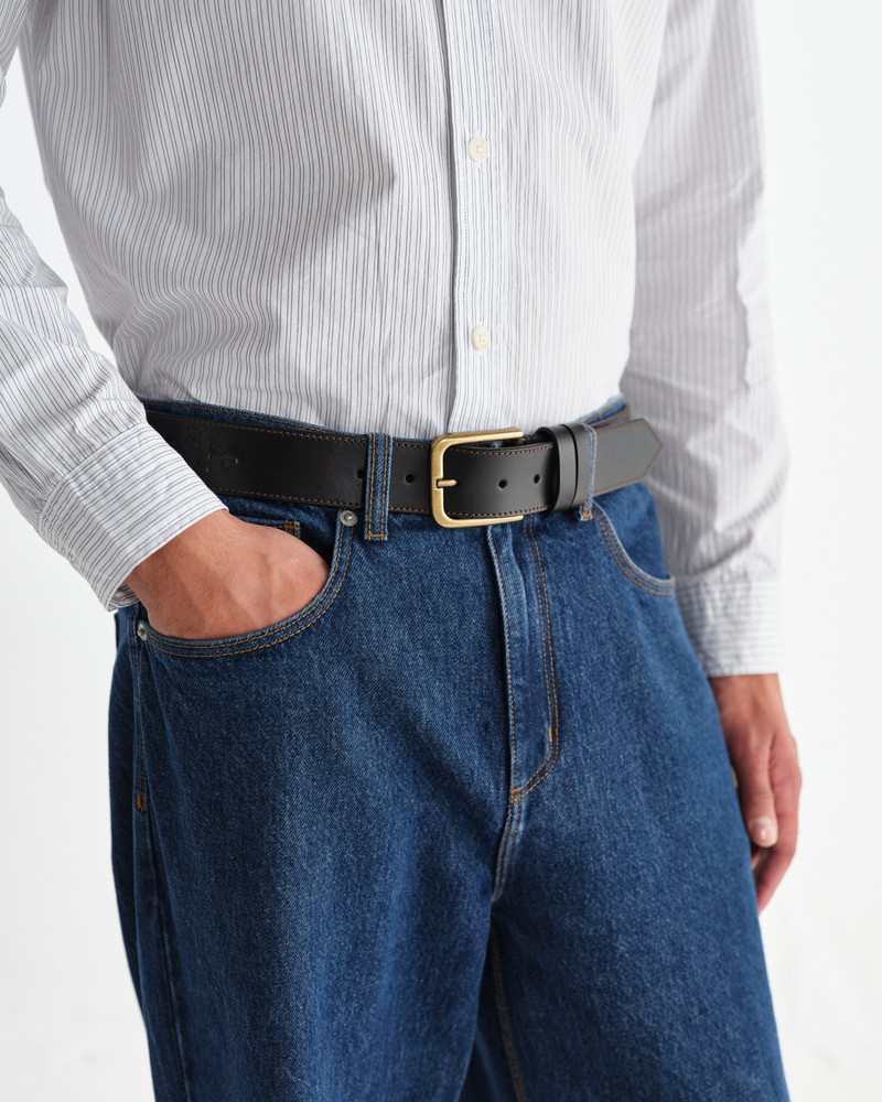 Wax London Paton - Dark Brown Embroidered Leather Belt outlook