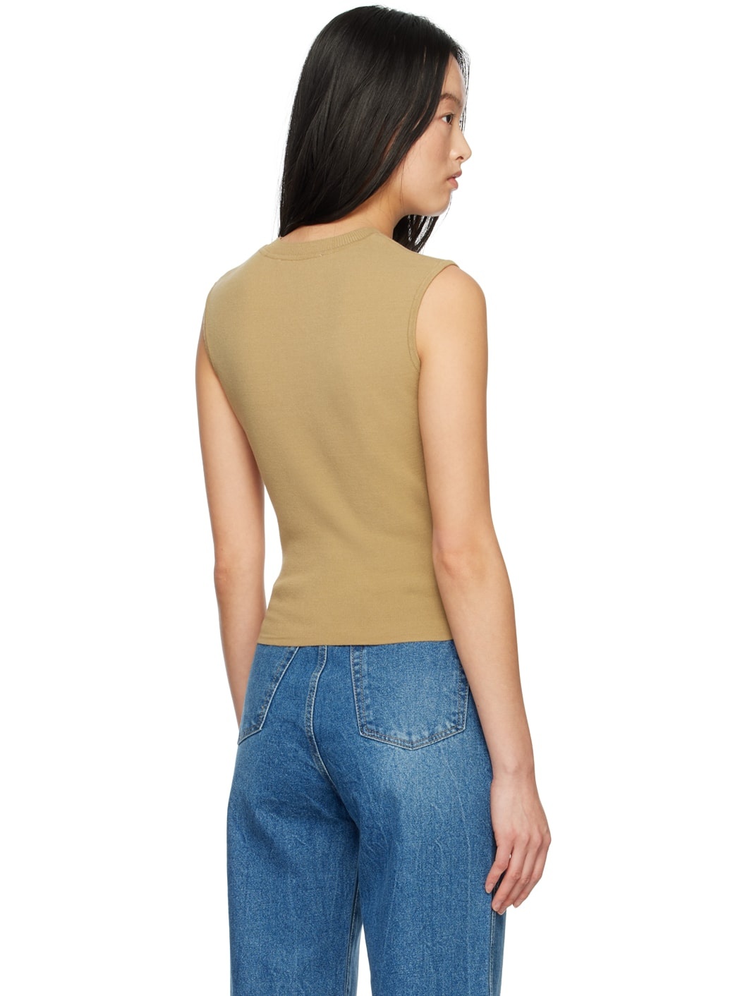 Khaki Crop Tank Top - 3