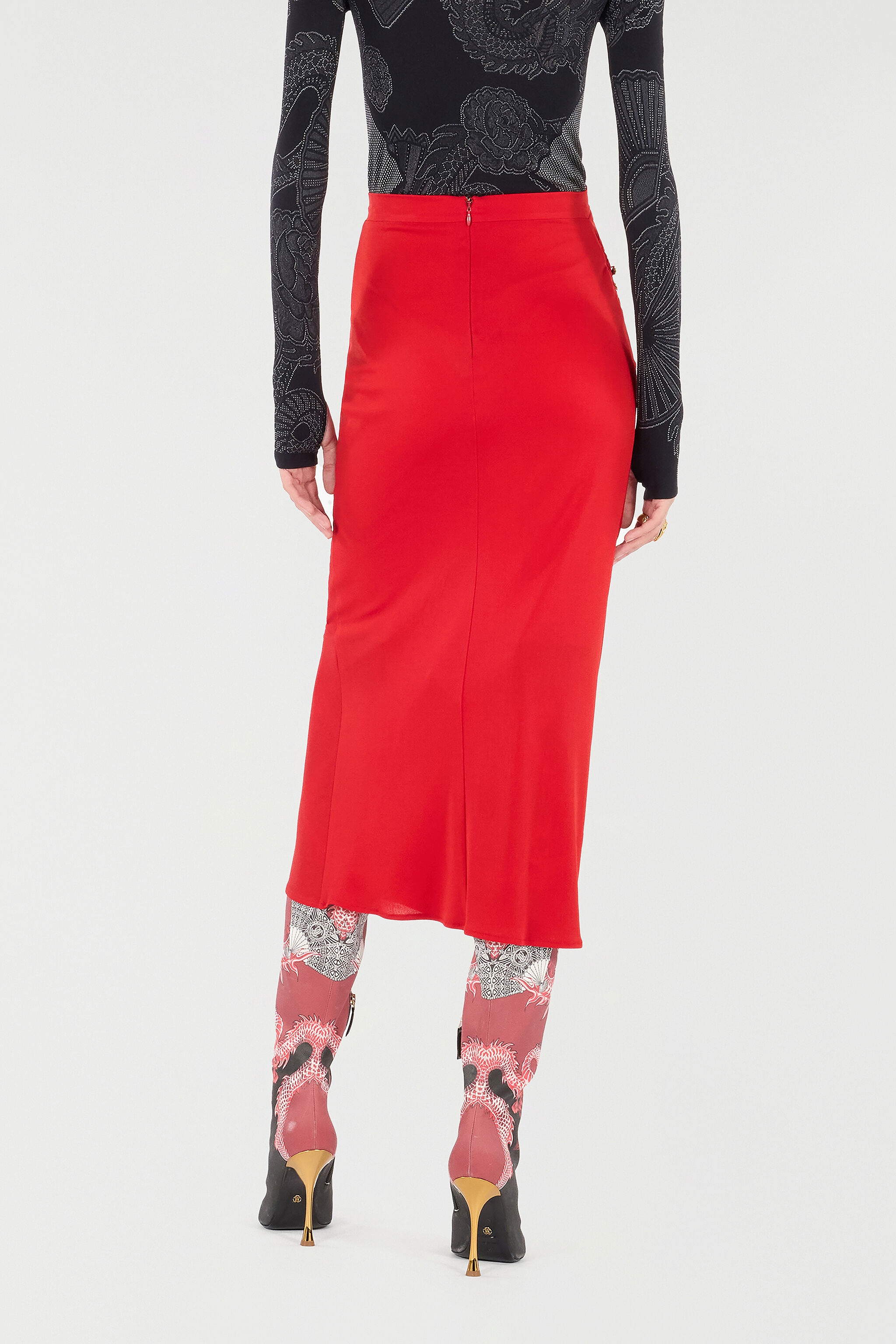 Midi Skirt With Ruched Detail - 4