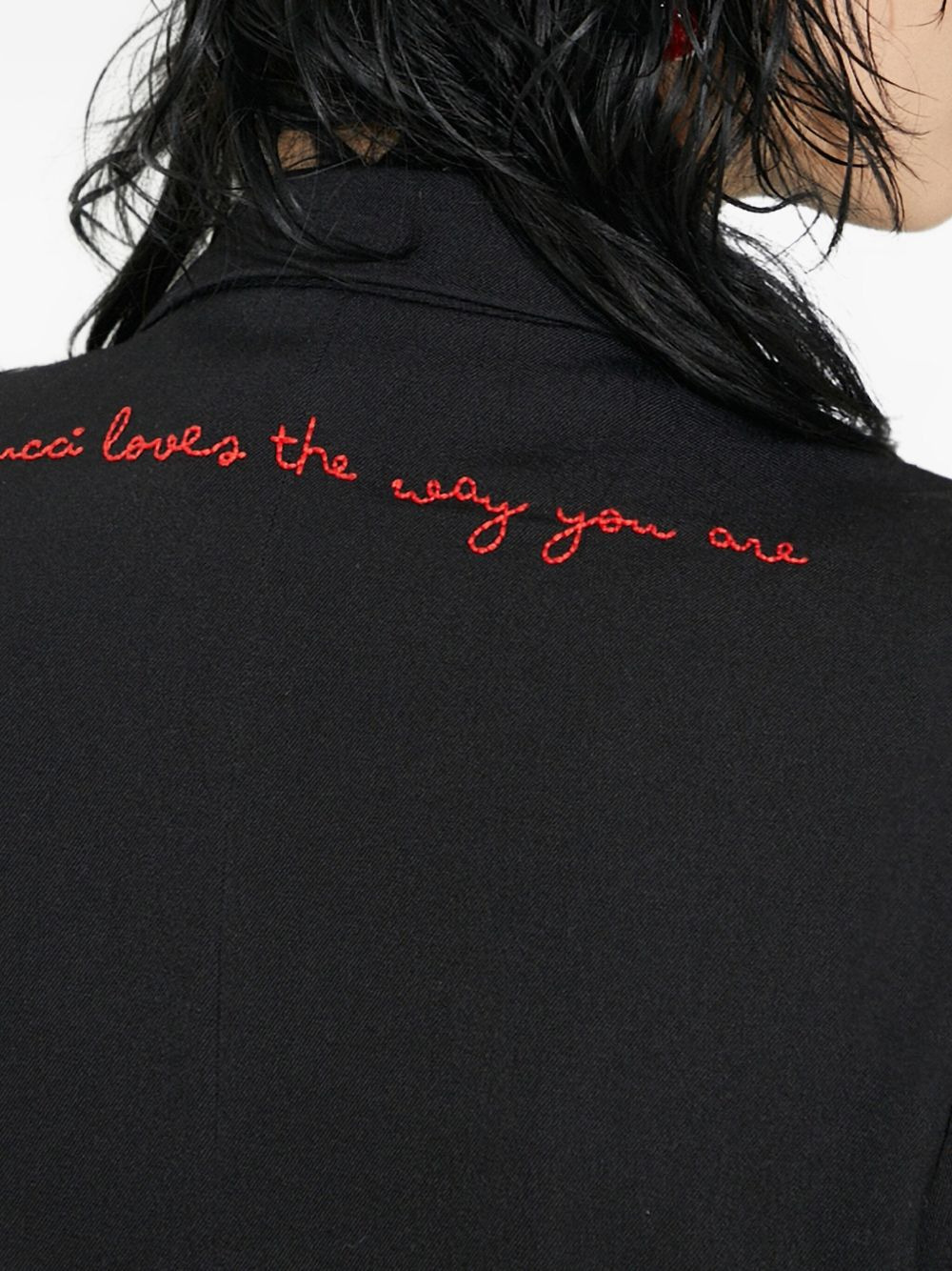 double-breasted embroidered blazer - 5