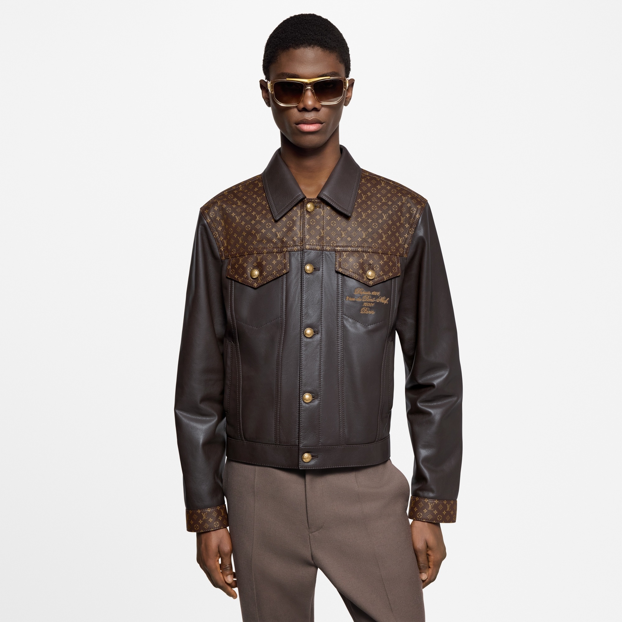 Embellished Leather Trucker Jacket - 2