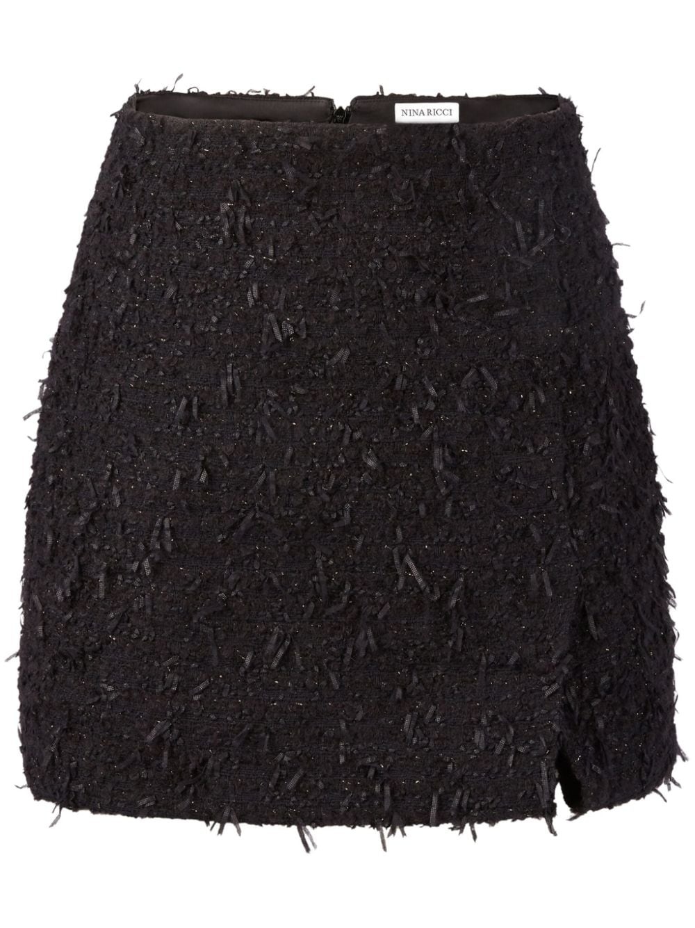 frayed tweed mini skirt - 1
