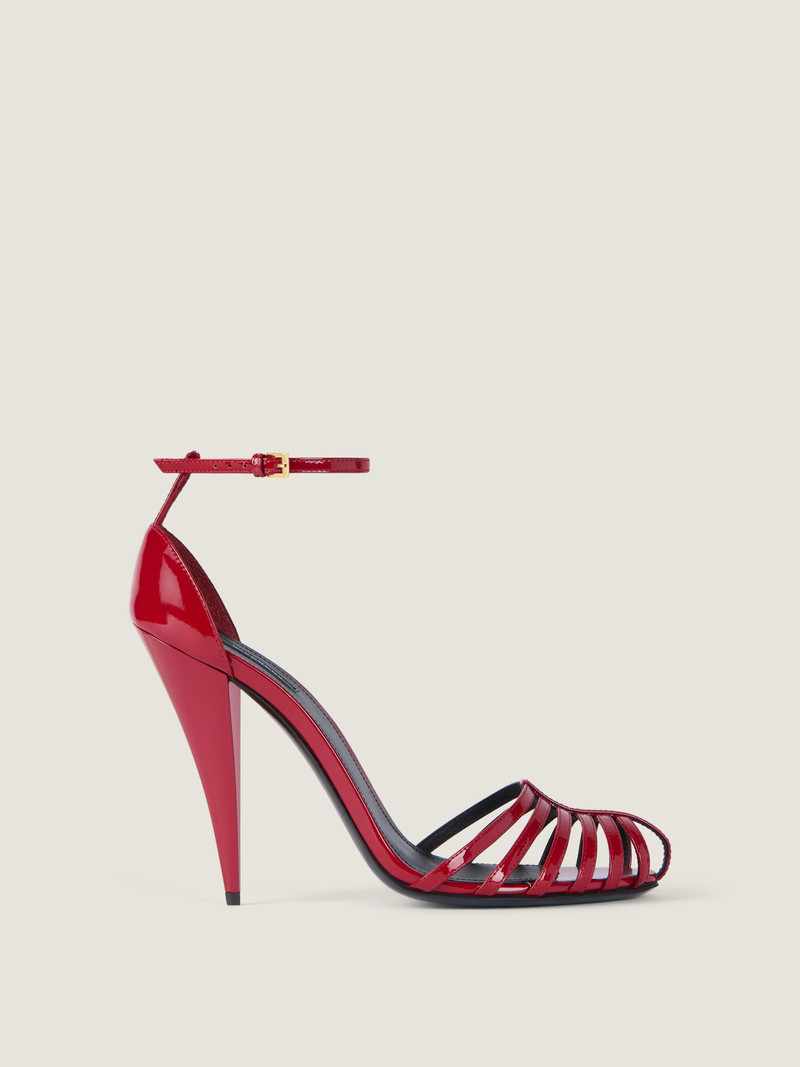 CAGE HEELED SANDALS IN PATENT LEATHER 2