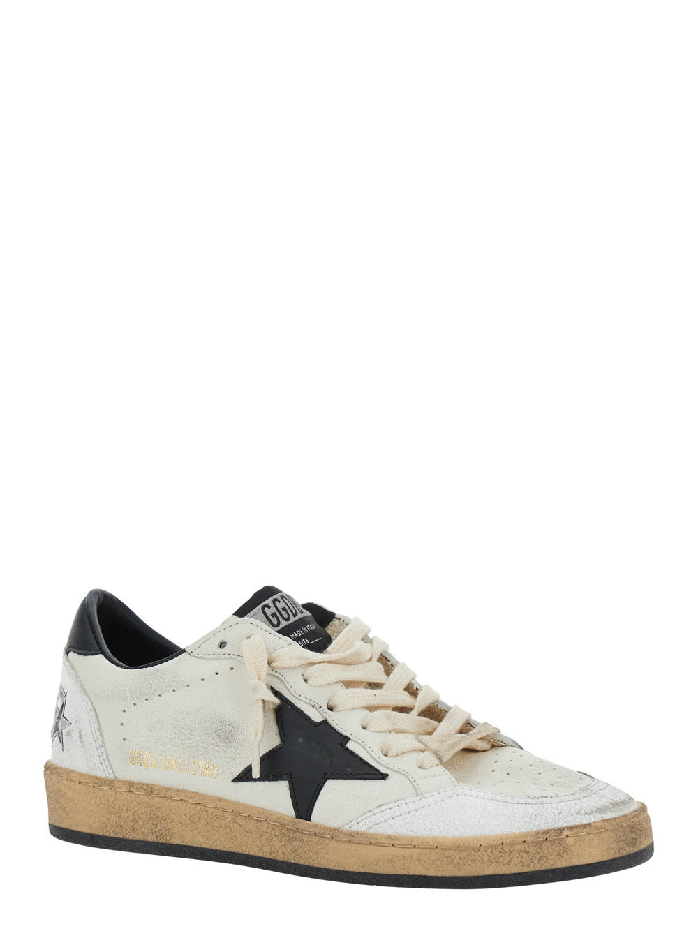 Golden Goose Women Ballstar' Black And White Low Top Sneakers With Star Patch On The Side And Contra - 2