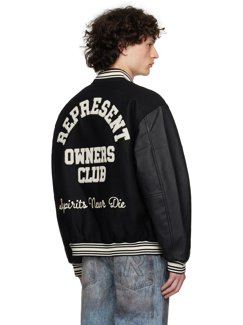 Black 'Owners Club' Varsity Bomber Jacket 3