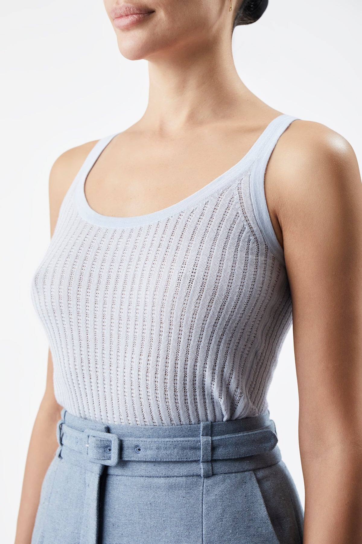 Graham Pointelle Tank in Silk Cashmere - 5