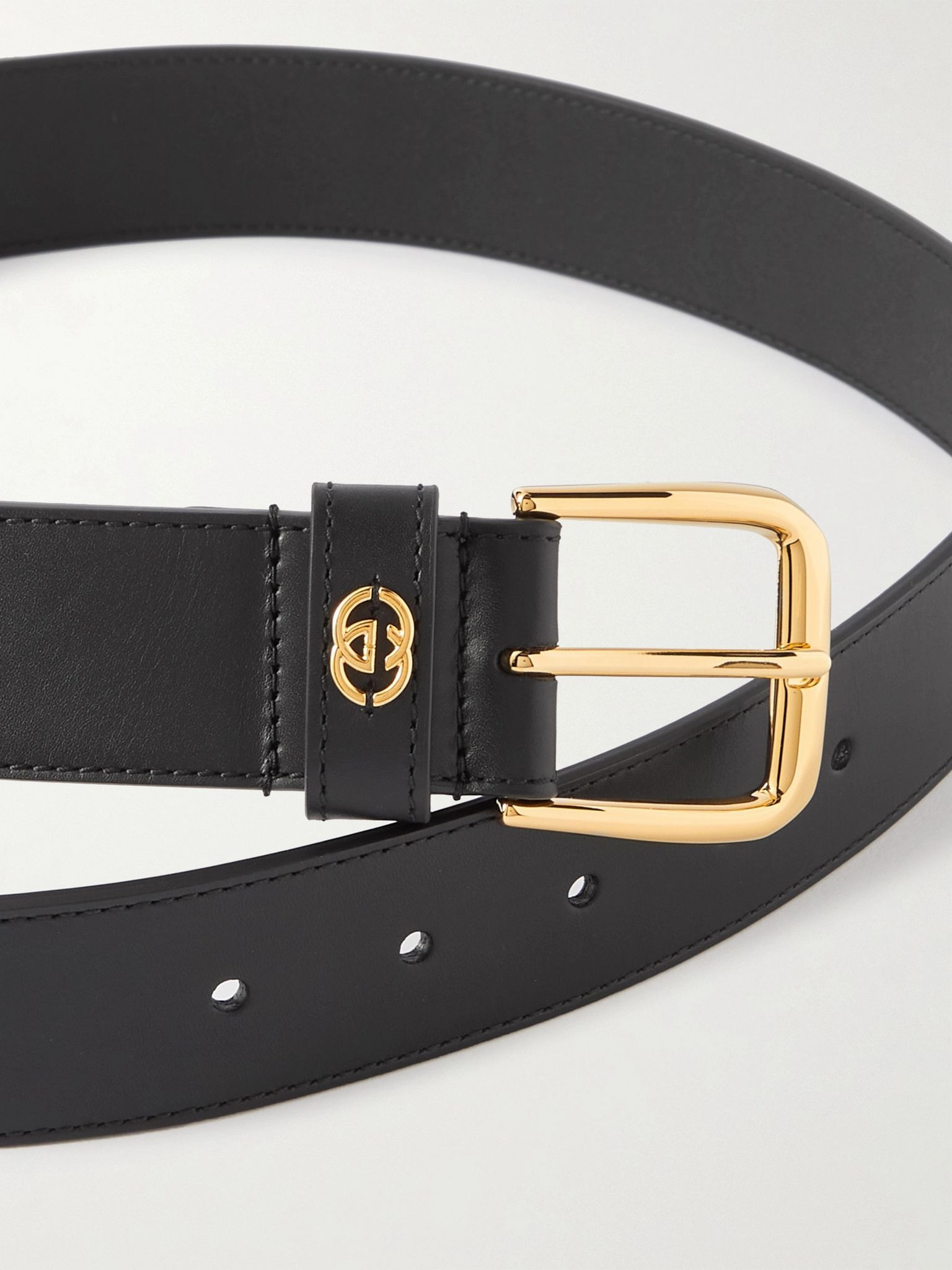4cm Logo-Embellished Leather Belt Black - 2