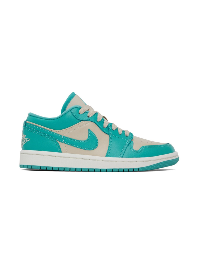 Blue & Beige Air Jordan 1 Low Sneakers - 1