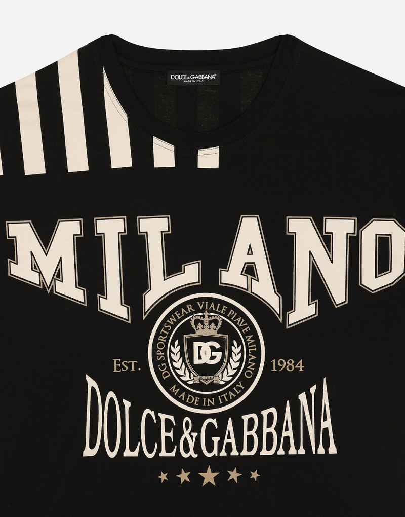 Printed cotton T-shirt with Dolce&Gabbana logo 8