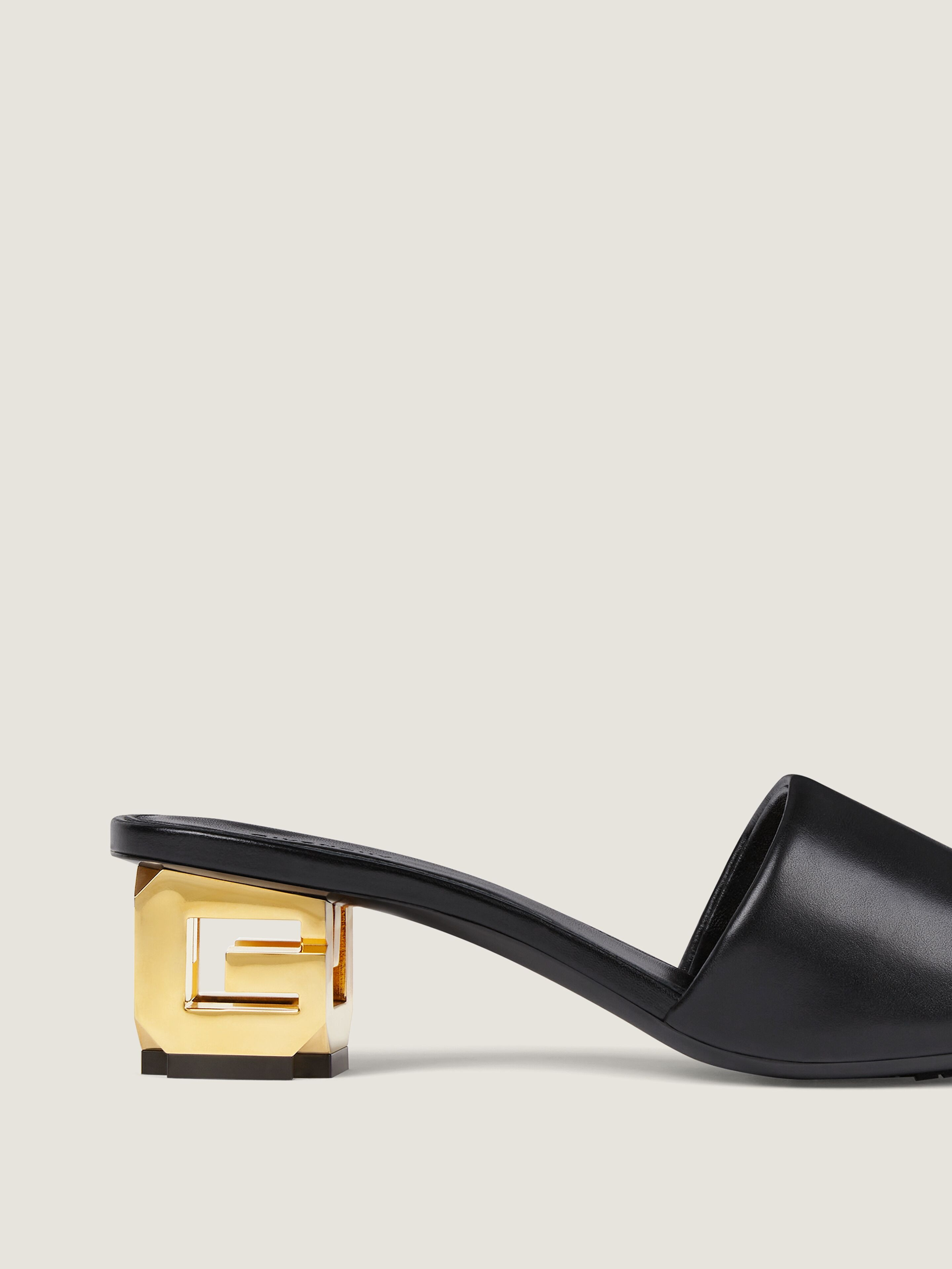 G CUBE MULES IN LEATHER - 4