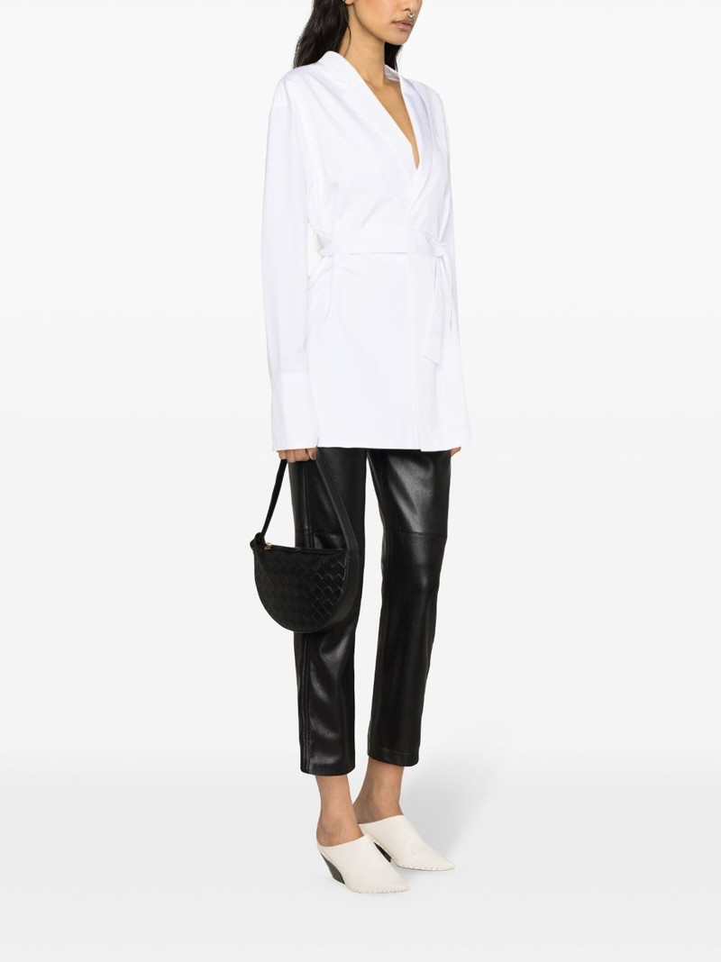 wrap-design cotton shirt jacket 3