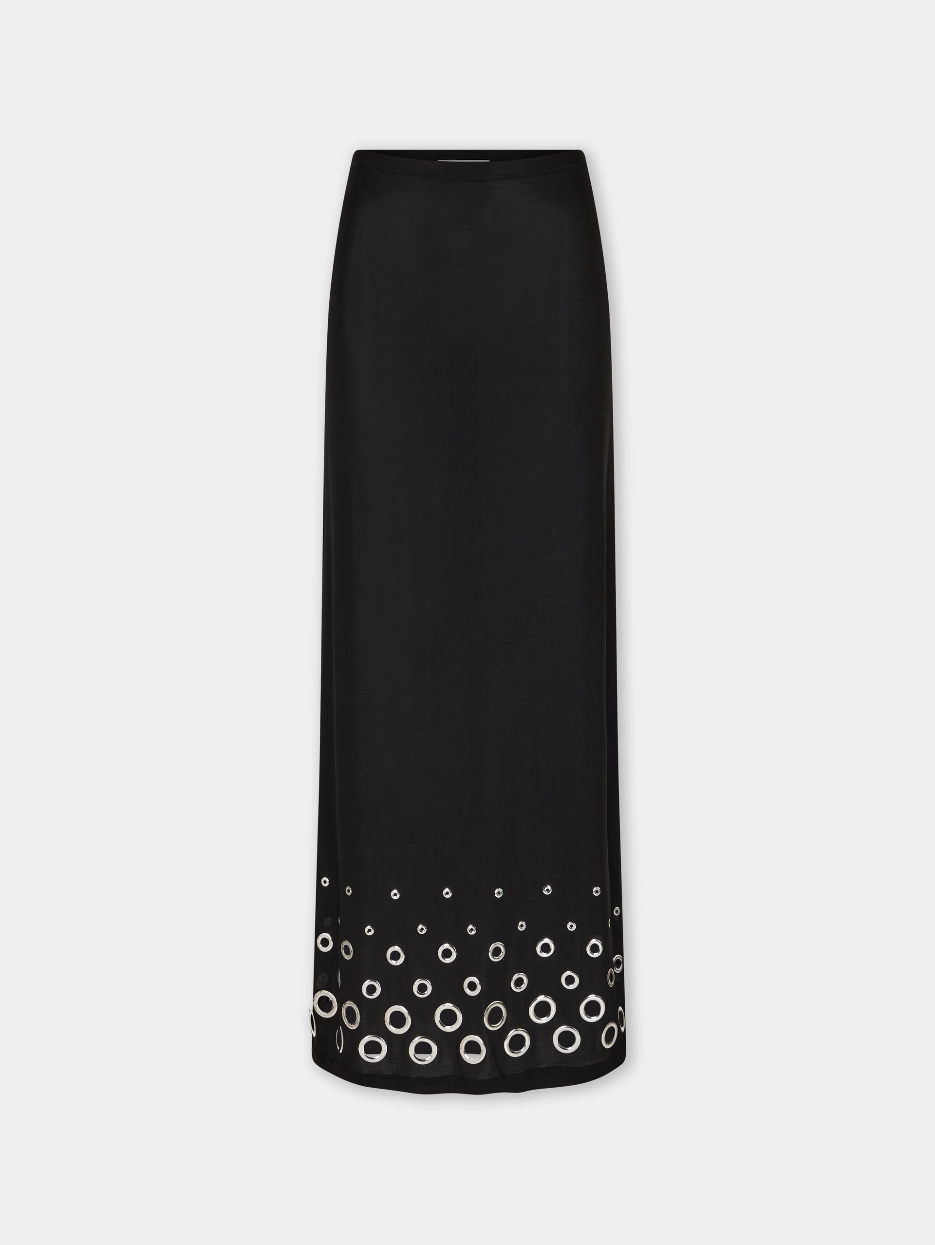 BLACK LONG SKIRT IN JERSEY SECOND-SKIN - 7