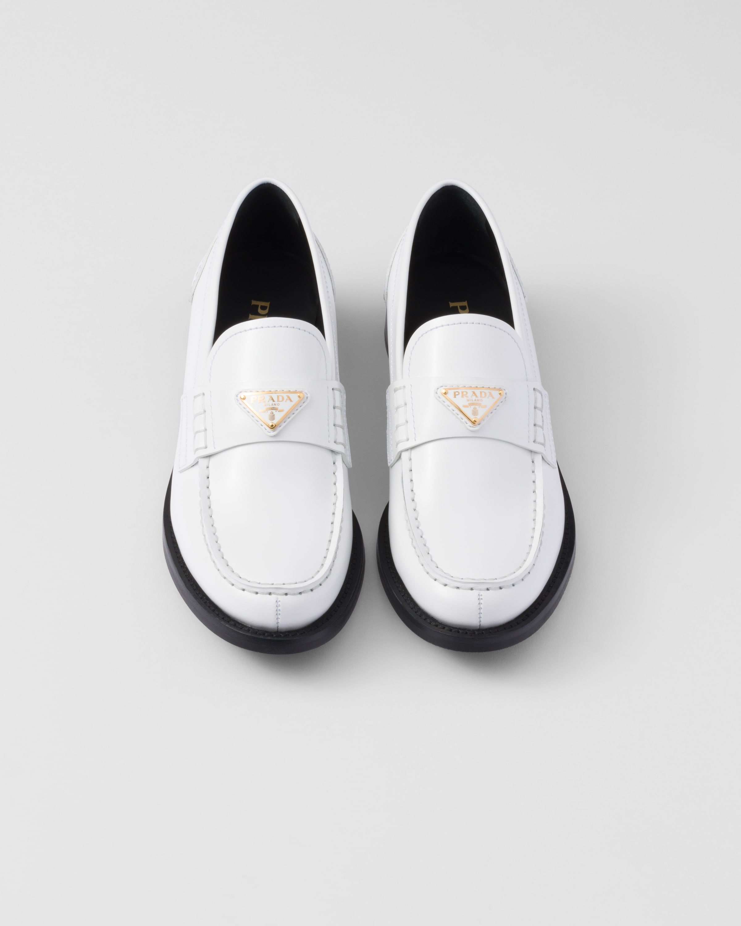 Brushed leather loafers - 4