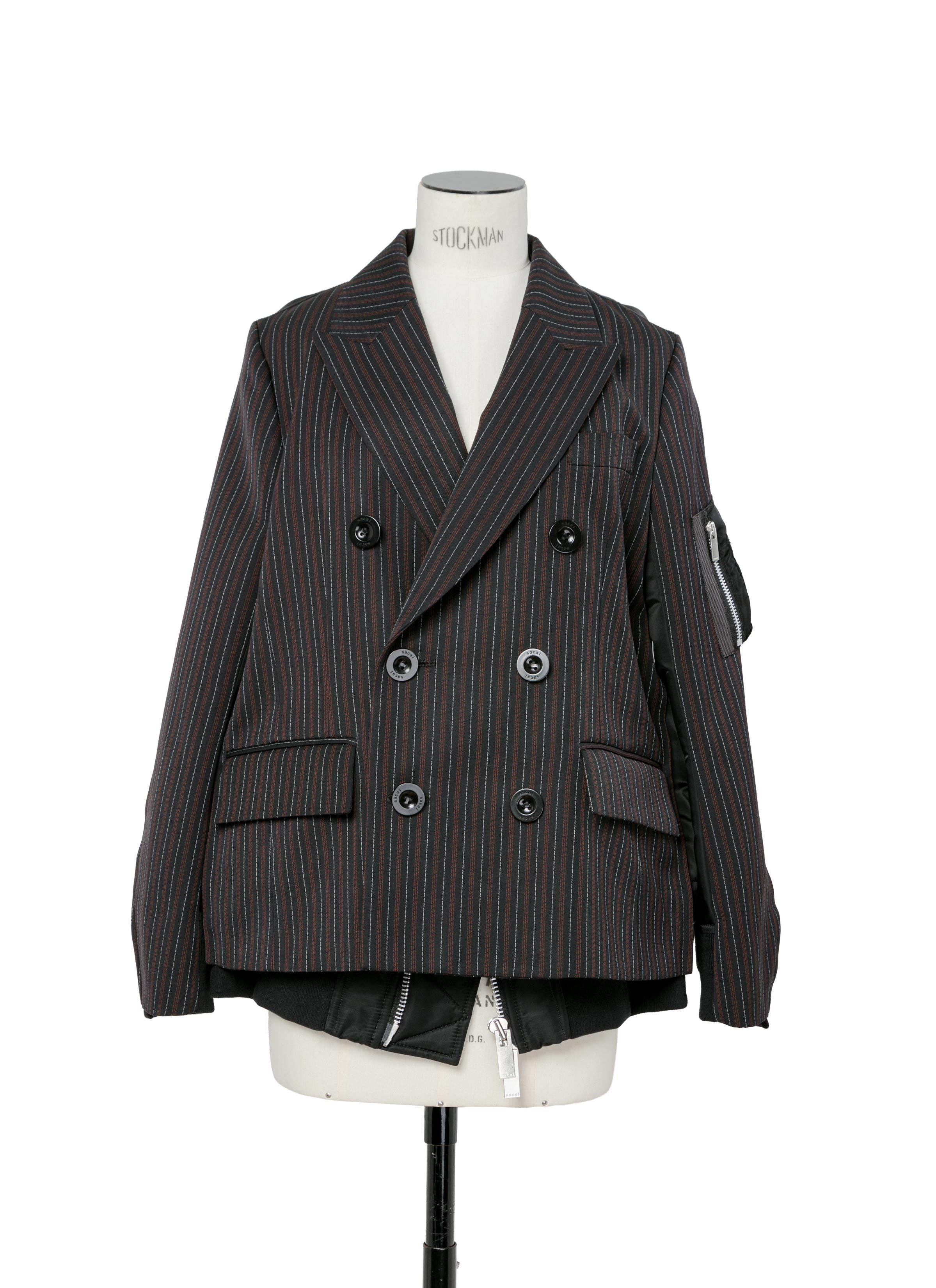 Stripe Doeskin x Nylon Twill Jacket - 2