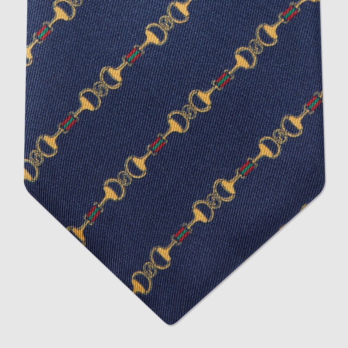 Horsebit print silk tie - 4