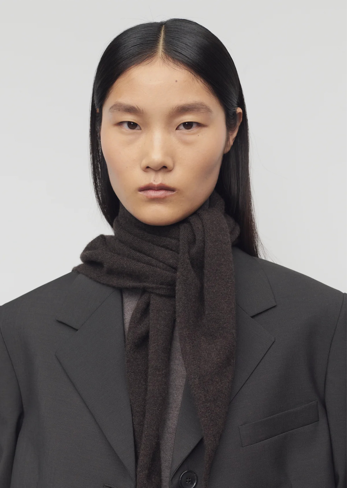 Leomine Cashmere Scarf — Brown Melange - 4