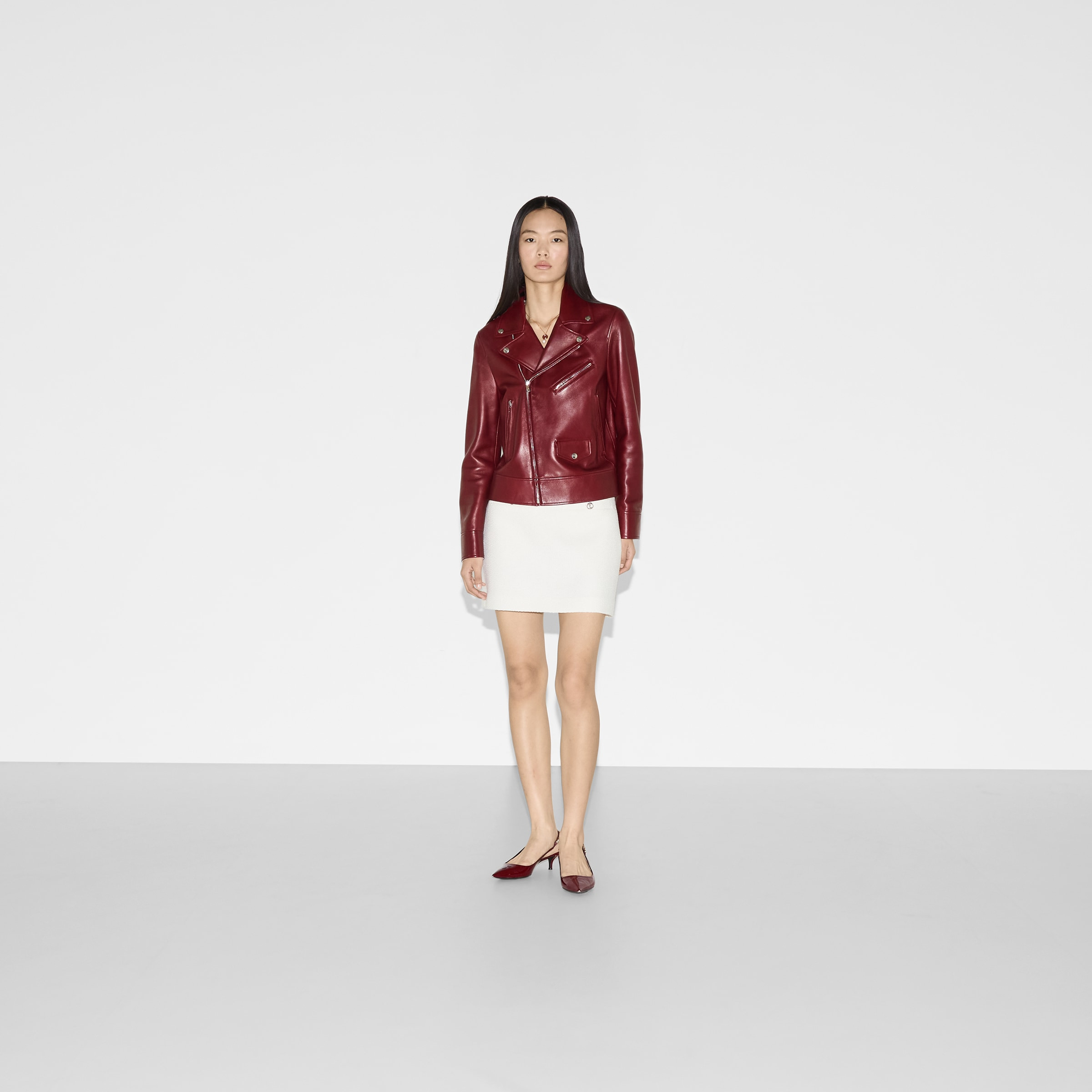 Leather biker jacket - 2