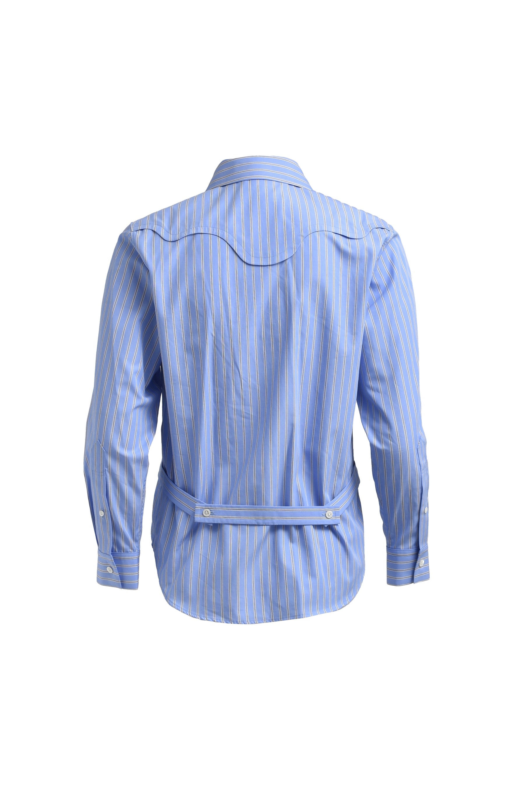 STRIPE COTTON SHIRT  / L.BLU - 2