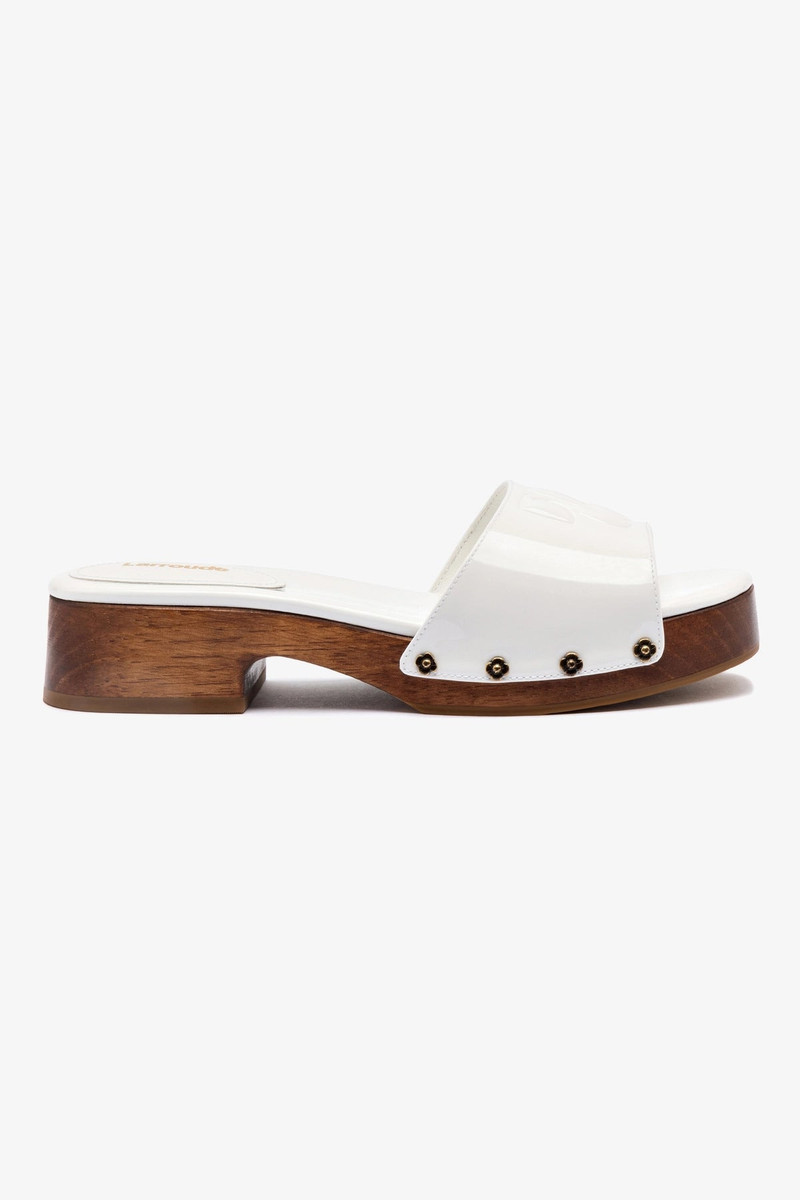 Zuzi Mule In White Patent Leather 1