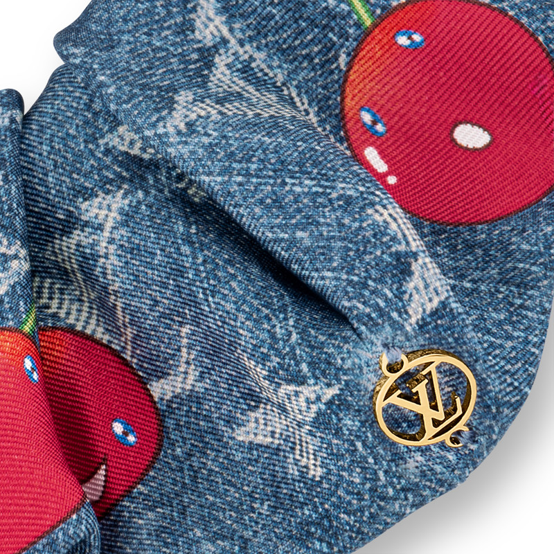 Louis Vuitton LV x TM Denim Cerise Scrunchy outlook