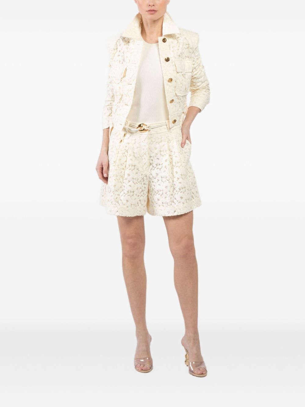 cotton-blend lace jacket - 2