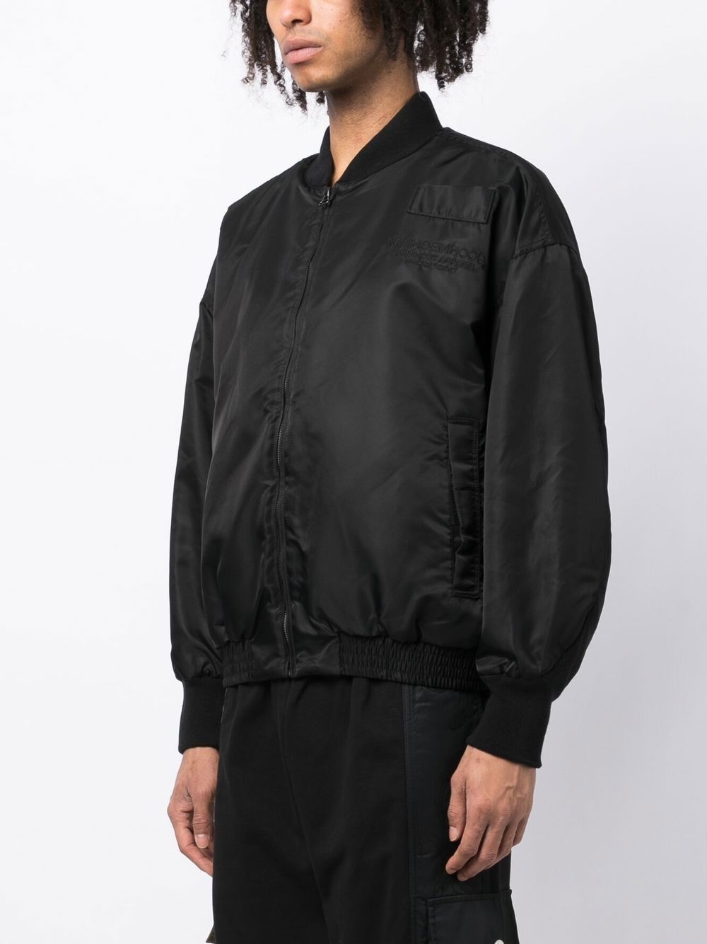 embroidered zip-up bomber jacket - 3