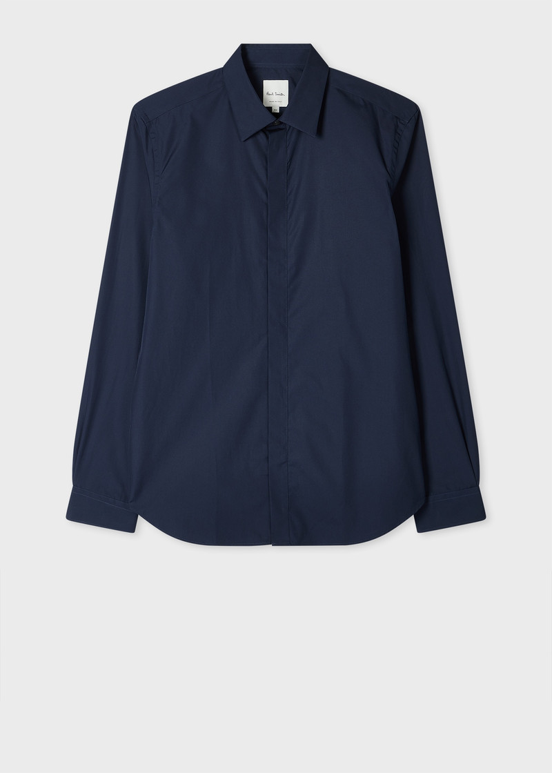 Slim-Fit Midnight Blue Cotton Shirt 1