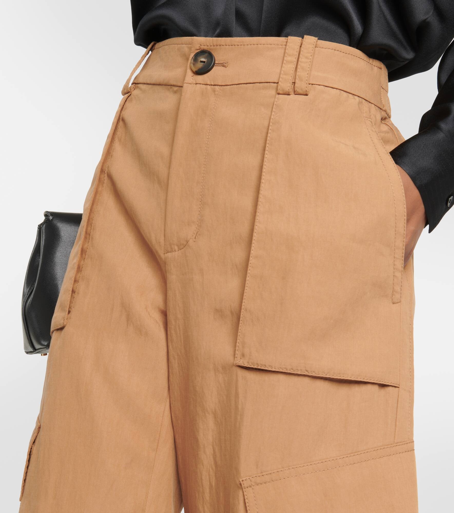 Mid-rise wide cargo pants - 4