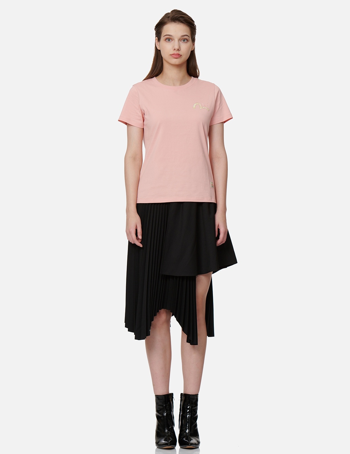 JAPANESE-PATTERN SEAGULL PLEATED ASYMMETRIC SKIRT - 5