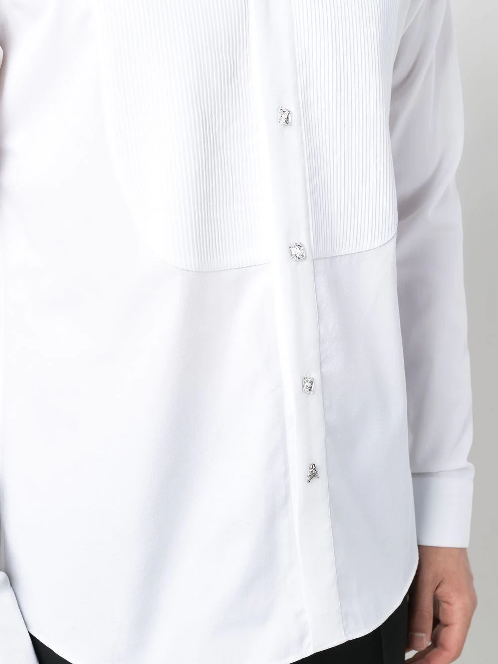 pleated-panel detail shirt - 5