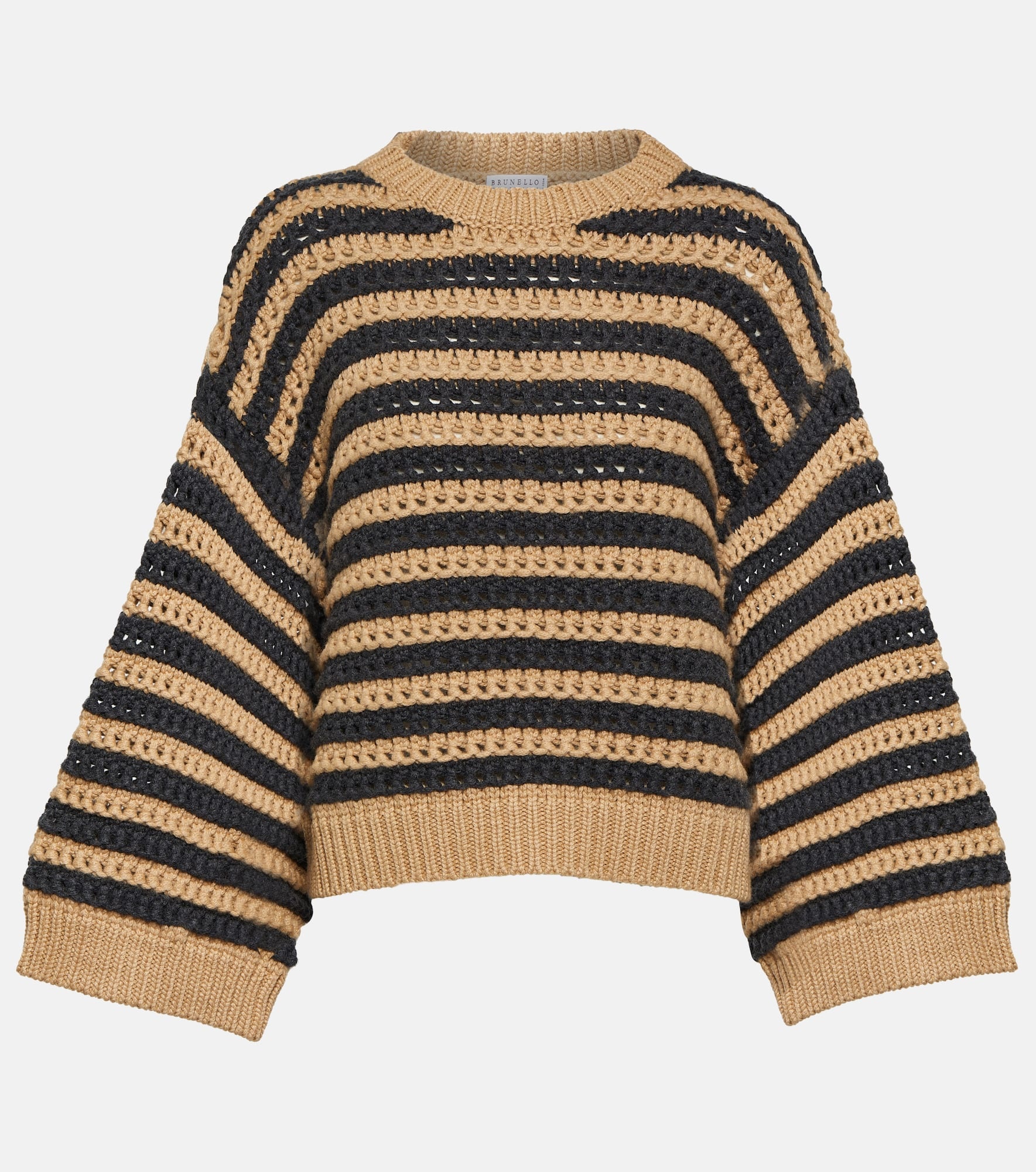 Striped wool, cashmere, and silk sweater - 1