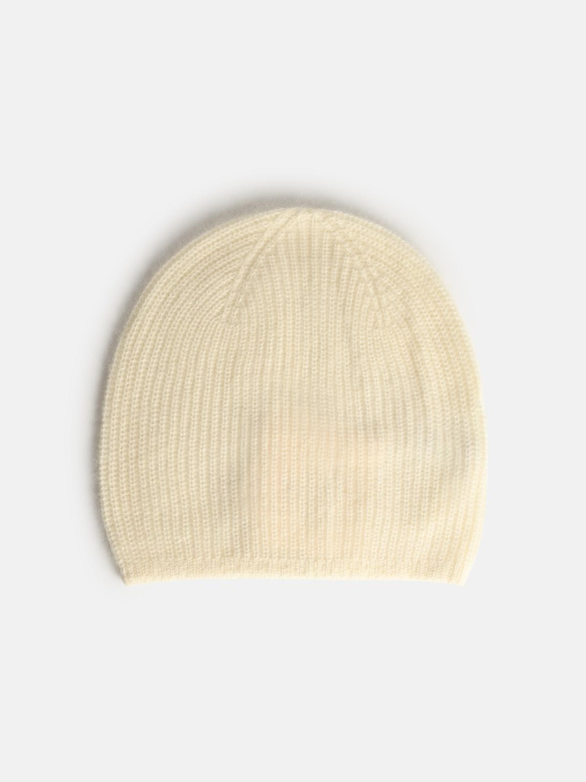 BEANIE 'FLYN' IVORY CASHMERE HAT - 1
