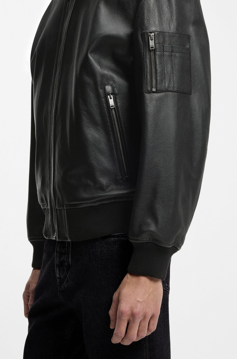 SLEEVE-POCKET BOMBER JACKET IN LEATHER 6